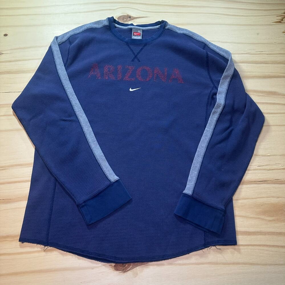 VTG Y2K Nike University of Arizona Wildcats Thermal Long Sleeve T-Shirt Mens XL